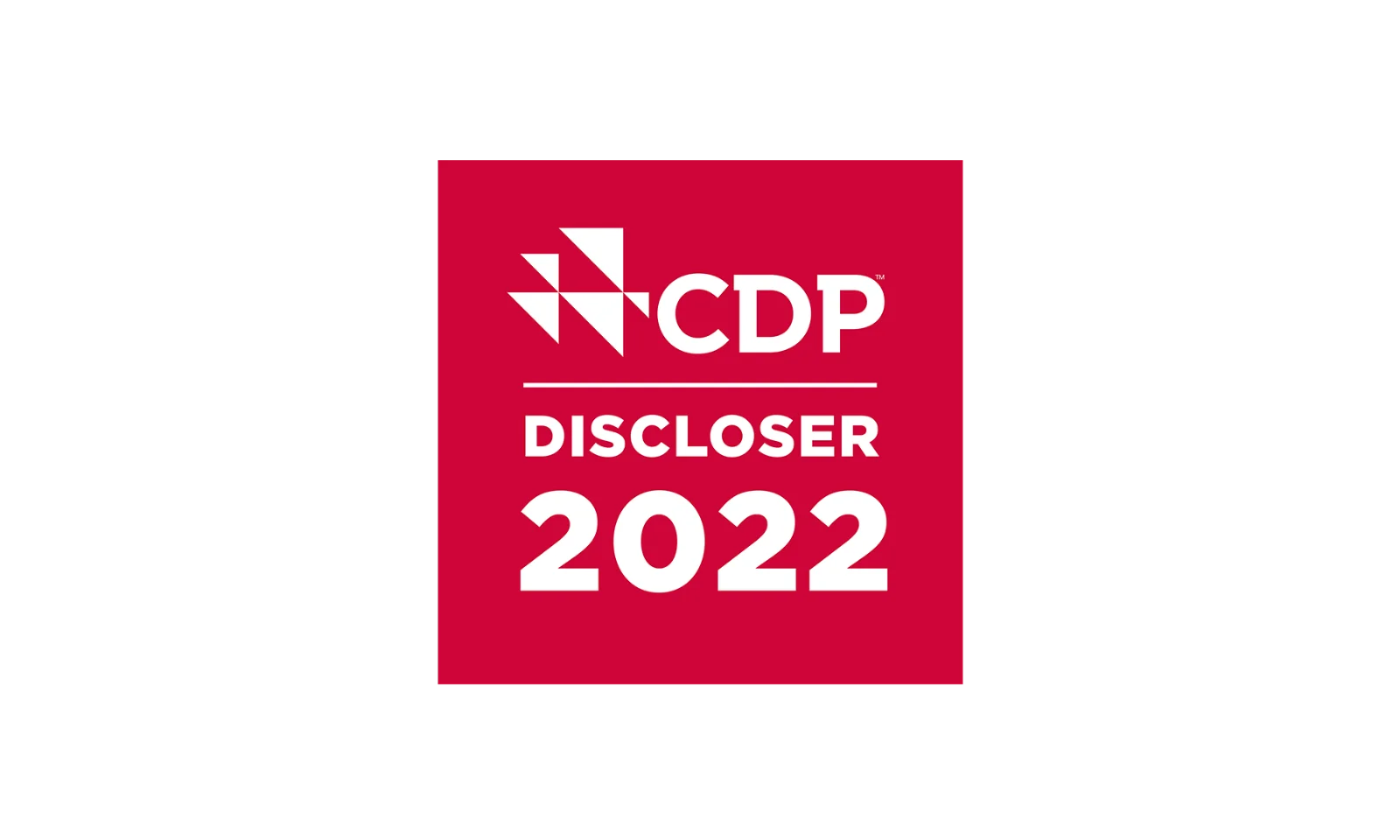 Badge indicating GFT&#039;s recognition as a CDP Discloser for the year 2022.