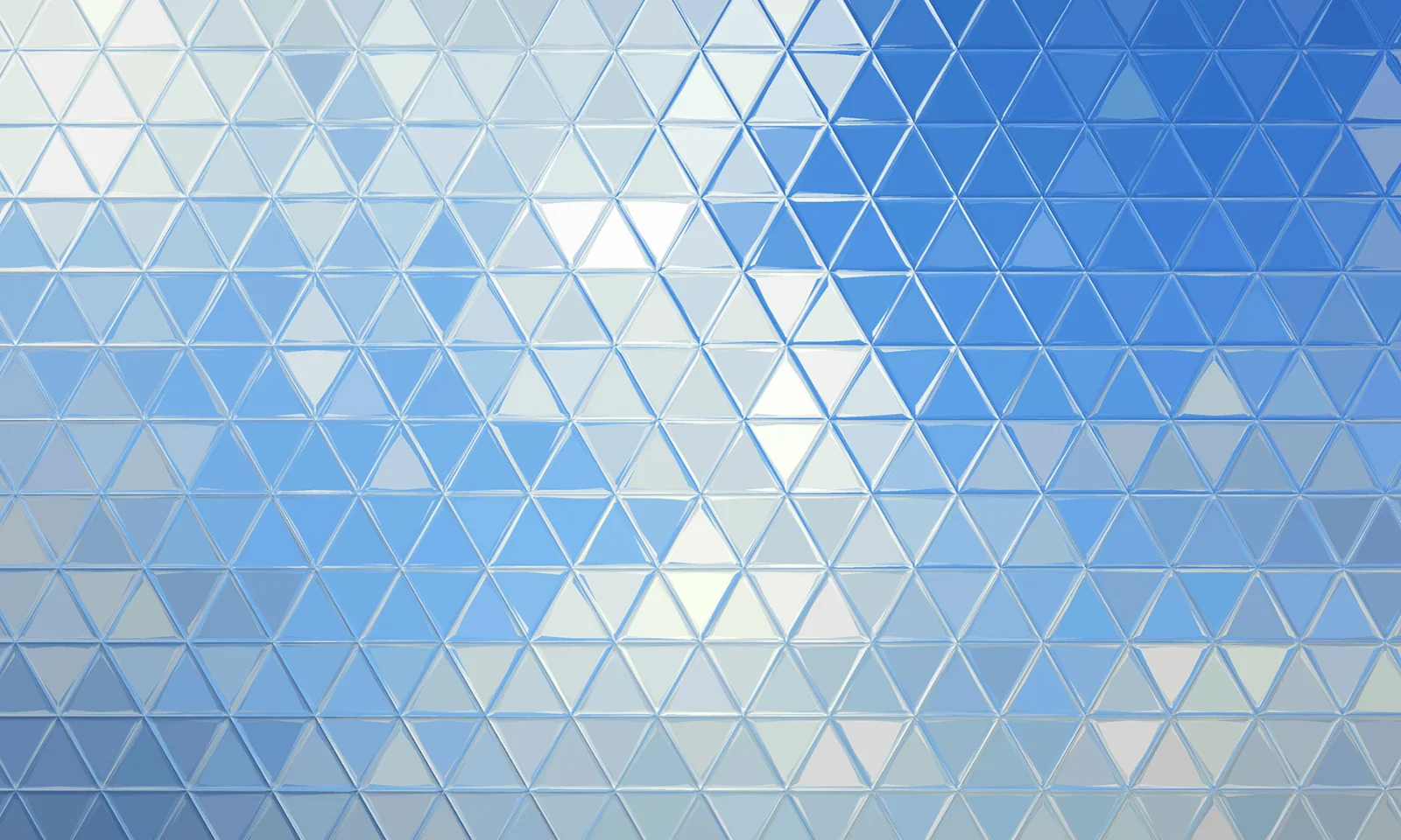 Abstract pattern of blue and white triangles forming a geometric mosaic, creating a modern and dynamic visual effect.