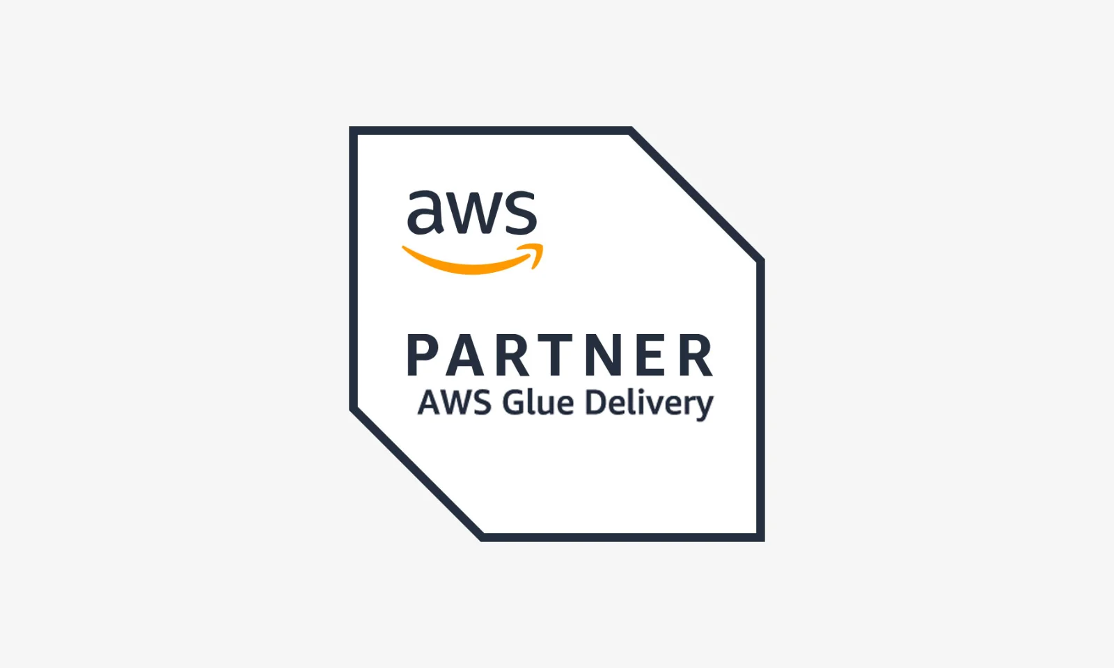 AWS Partner badge for AWS Glue Delivery on a clean white background.