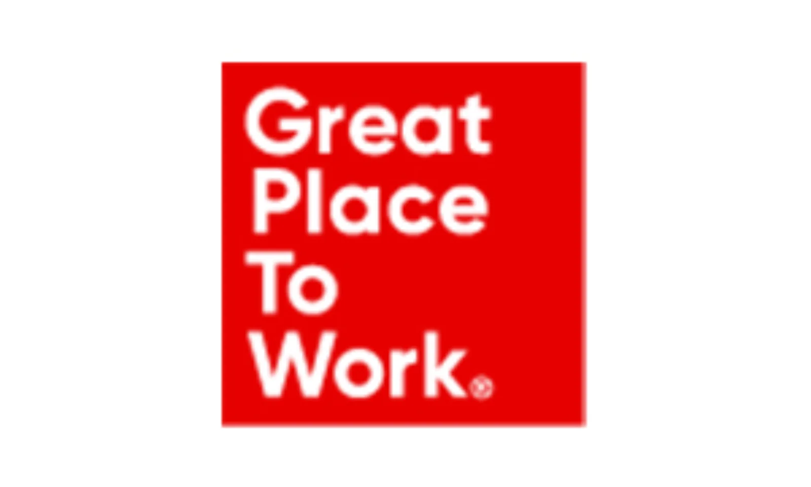 Image of the Great Place to Work certification badge, featuring a bold red square with white text.