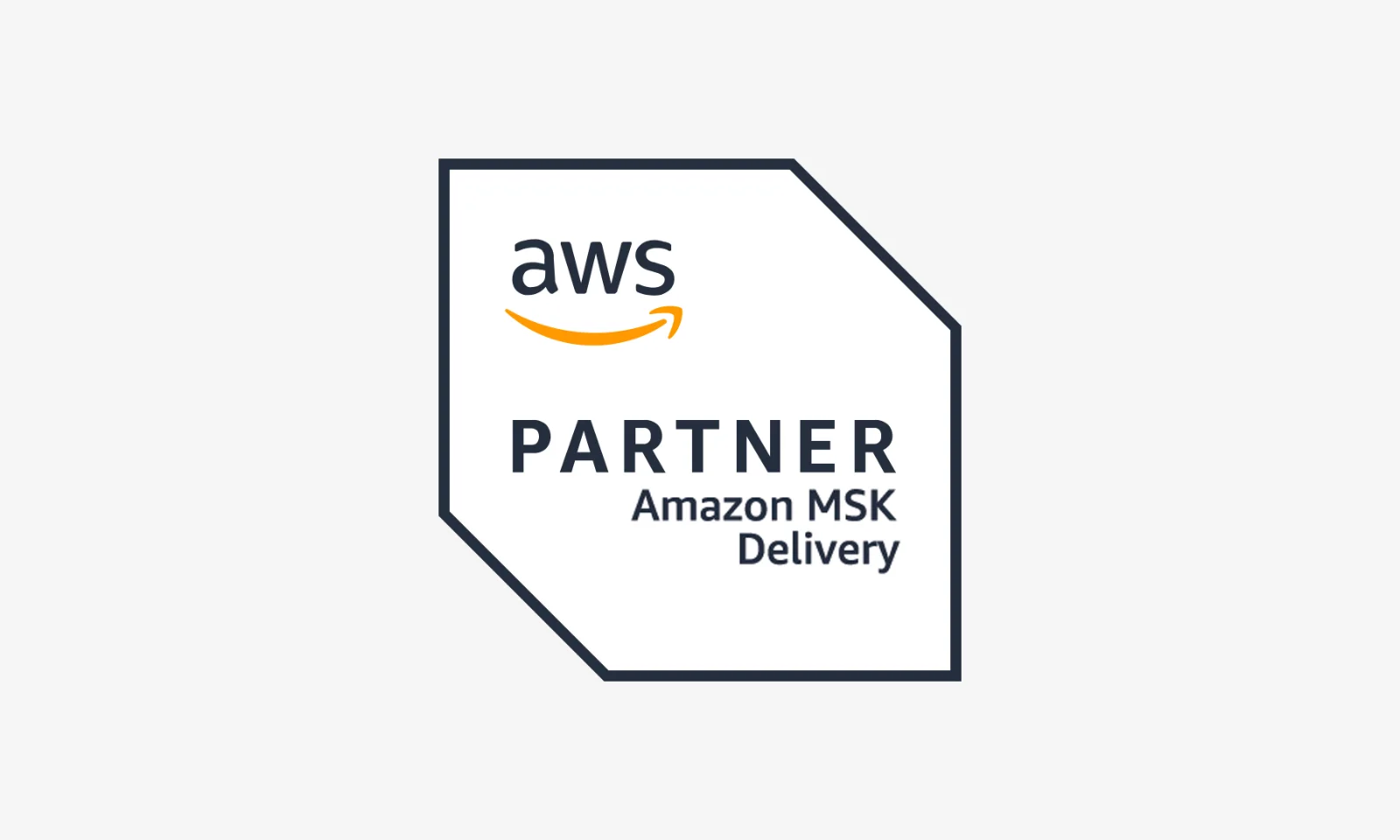 AWS MSK Delivery Partner badge, signifying certified expertise in delivering and managing Amazon Managed Streaming for Apache Kafka (MSK) solutions.