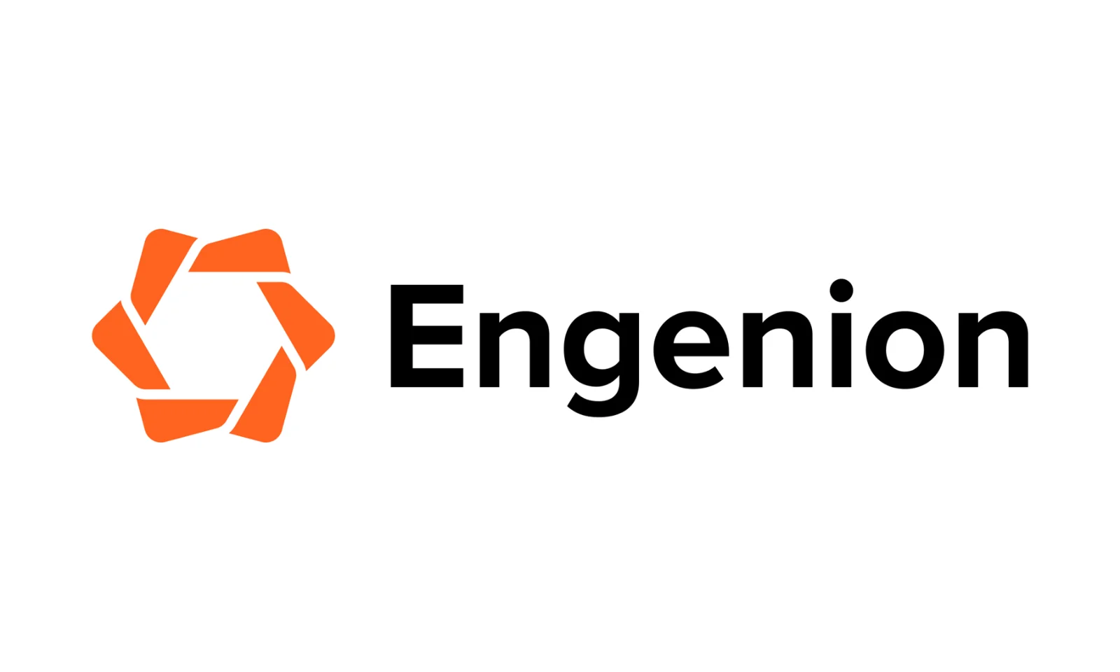 The Engenion logo featuring a stylized hexagonal gear icon in orange, followed by the brand name &quot;Engenion&quot; in bold, black text.