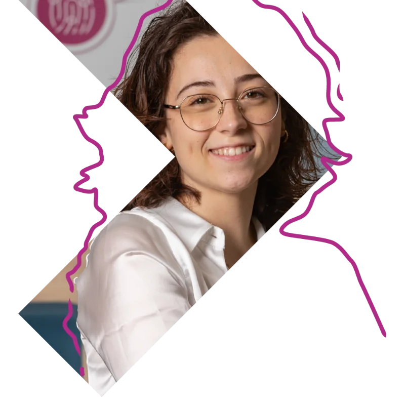 Portrait of Marta Mora, highlighting her contributions and role within the GFT Group.